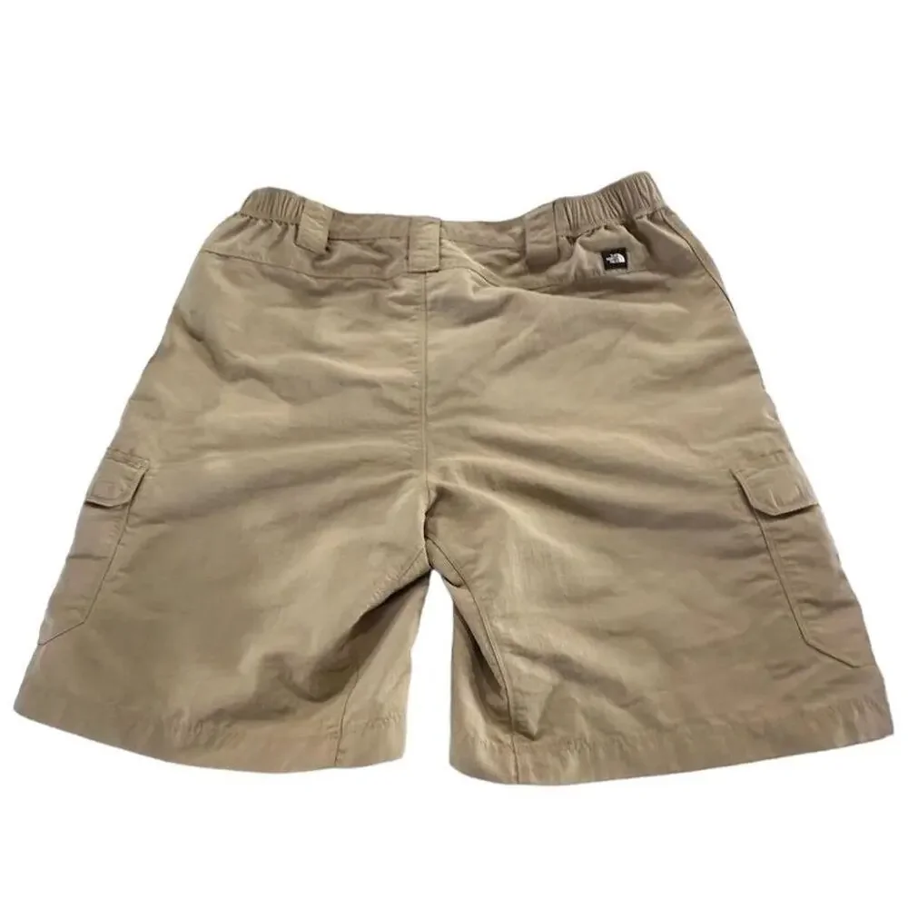 The North Face Men's Cargo‎ Shorts Khaki Size L Casual side Elastic in Waistband